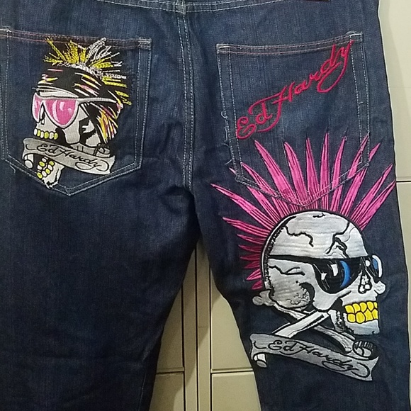 ed hardy mens denim jeans